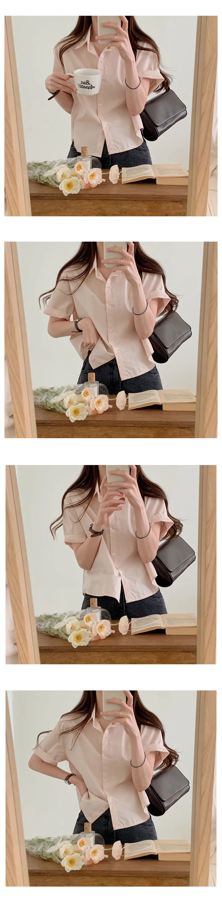 [데일리/여름ver] 모먼트 크롭 셔츠 코튼 남방 (8color) 상세 이미지 4