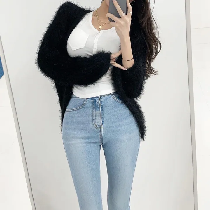 *홀리단독*만장돌파![몸매보정/핏깡패] 밑단라운드 슬림 골지 브이티 골지티 슬림티 상세 이미지 18