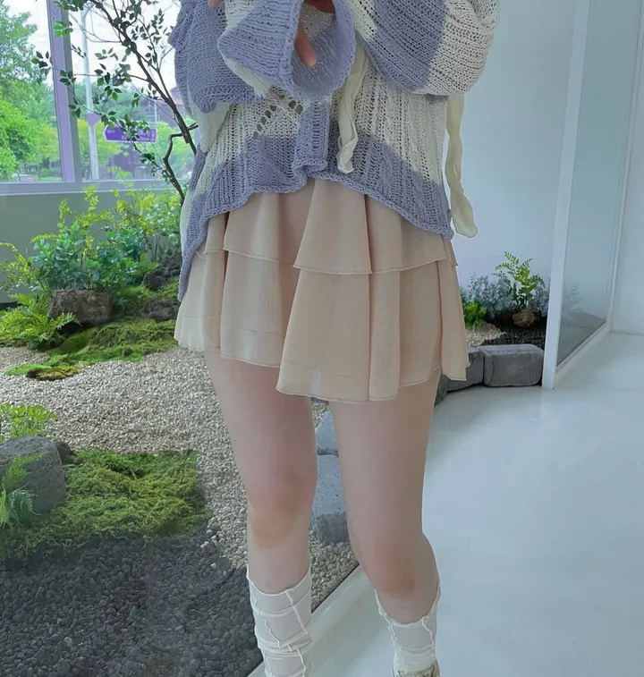 나나 시스루 스트라이프 루즈핏 입술넥 니트 3color 상세 이미지 38