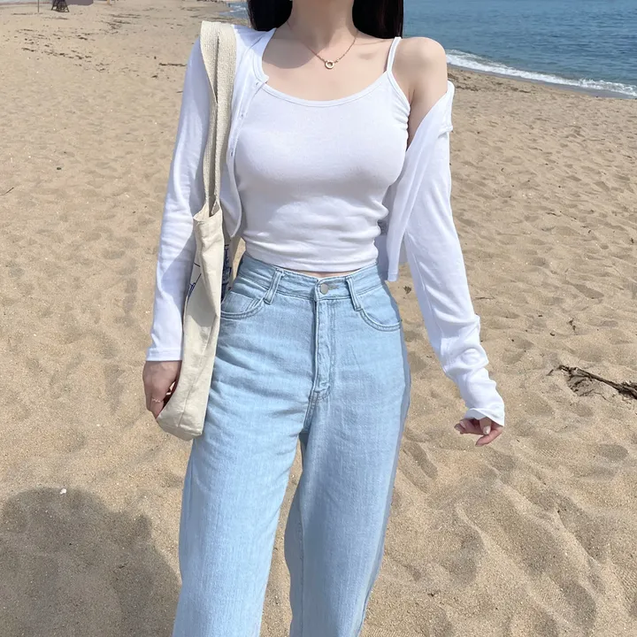 [자체제작/허리쏘옥/기본,롱ver] 후들후들 얇은 썸머 연청 와이드 데님 여름 청바지 롱팬츠 상세 이미지 75