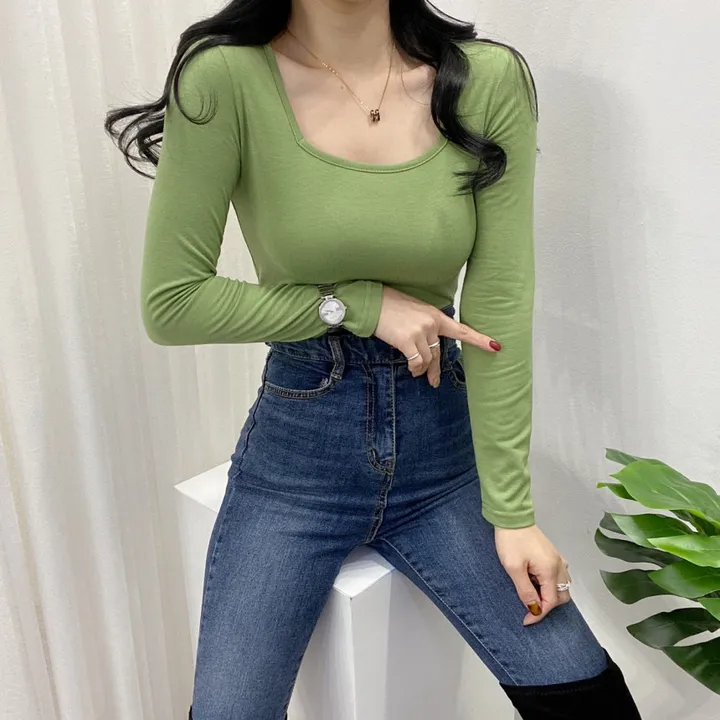 🚀당일발송🚀[묶음할인/안감기모] 가을 겨울 조이 기모 스퀘어넥 긴팔 티셔츠 이너티 상세 이미지 28