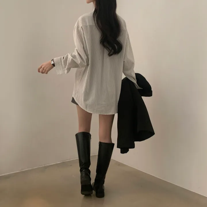 [한여름까지~/오버핏✨] 허니 스트라이프 코튼 포켓 오버핏 셔츠,남방 - 3color 상세 이미지 26