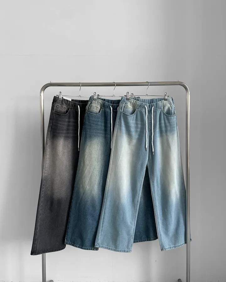[~2XL] 마블 소프트 워싱 허리 밴딩 와이드 일자핏 데님 팬츠 바지 상세 이미지 37
