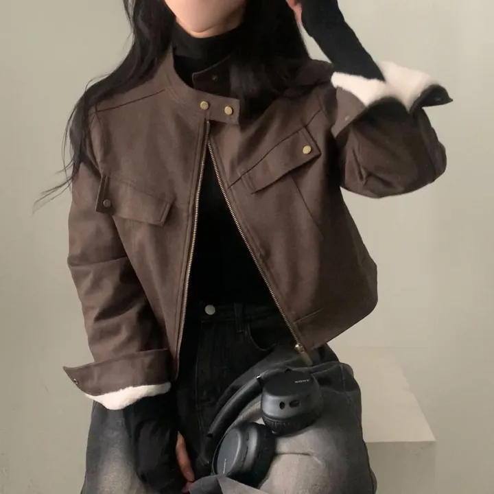 Made [왕따뜻] 몽블 스웨이드 차이나 크롭자켓, 집업 - 4color 상세 이미지 25