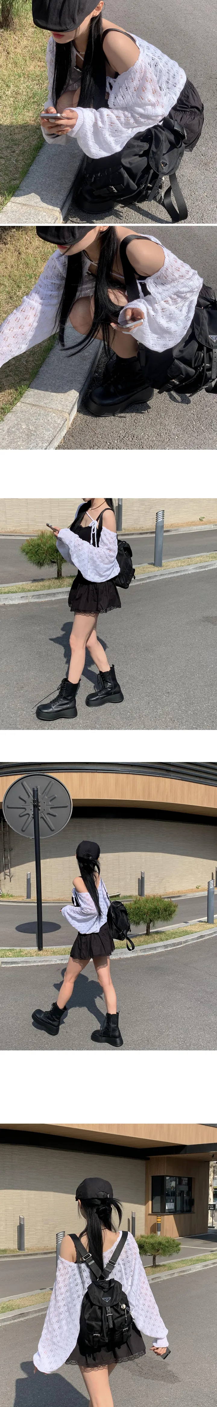 [코디추천🖤] 레베 여름 펀칭 리본 볼레로- 2color 상세 이미지 7