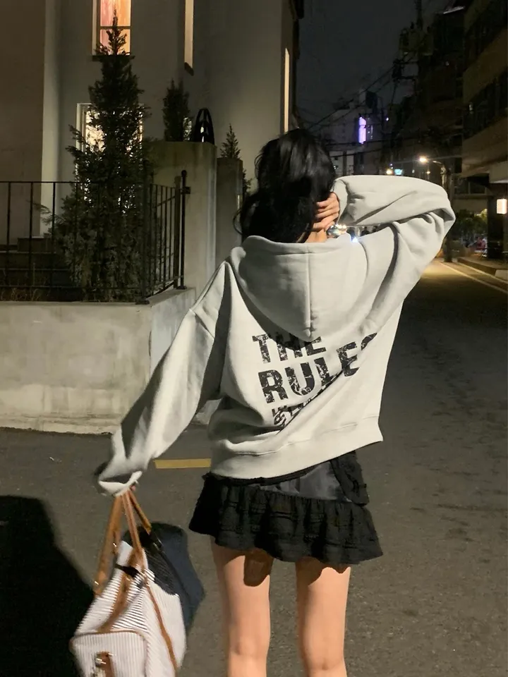 미유 아메리카 오버핏 빈티지 후드집업 상세 이미지 9