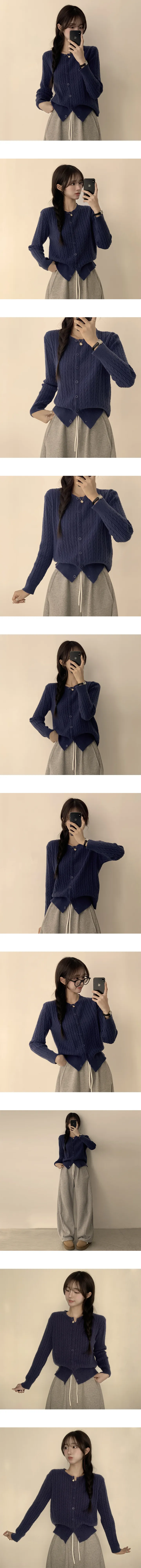 [9color/핏보장!] 부드러움 끝판왕, 뷰리 라운드 긴팔 꽈배기 겨울 허리잘록 니트 가디건 꽈베기 봄 데일리 기본 무지 아우터 9color 상세 이미지 10