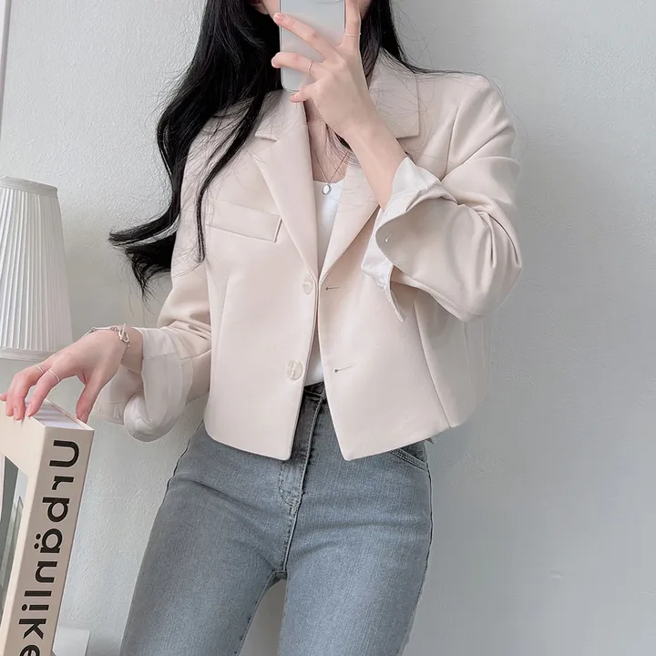 봄자켓*.* [패드없는, 퀄리티굿] 소매트임 크롭 자켓 상세 이미지 15
