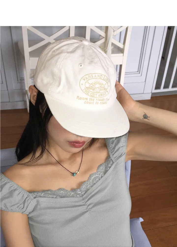 뮤든 레터링 캠프캡 볼캡 모자 상세 이미지 3