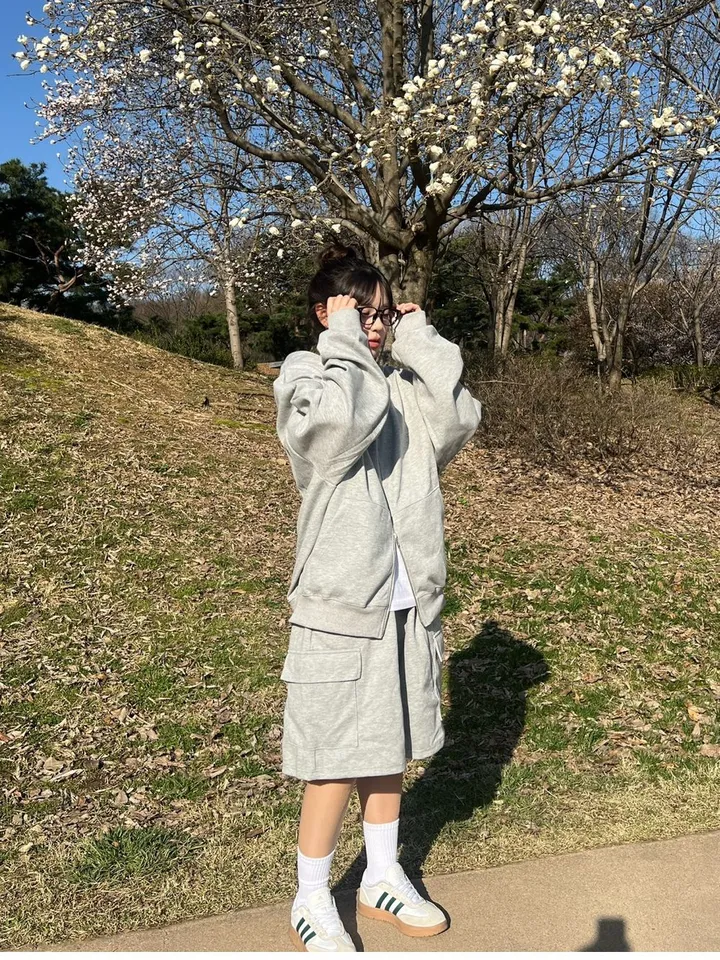 🌼당일출고🌼💗2000장 돌파💗[고퀄 핏대박/7Color/신상] 빅사이즈 투웨이 후드집업 카고 버뮤다 팬츠 트레이닝 세트 커플룩 시밀러룩 오버핏 꾸안꾸 트레이닝복 상세 이미지 62