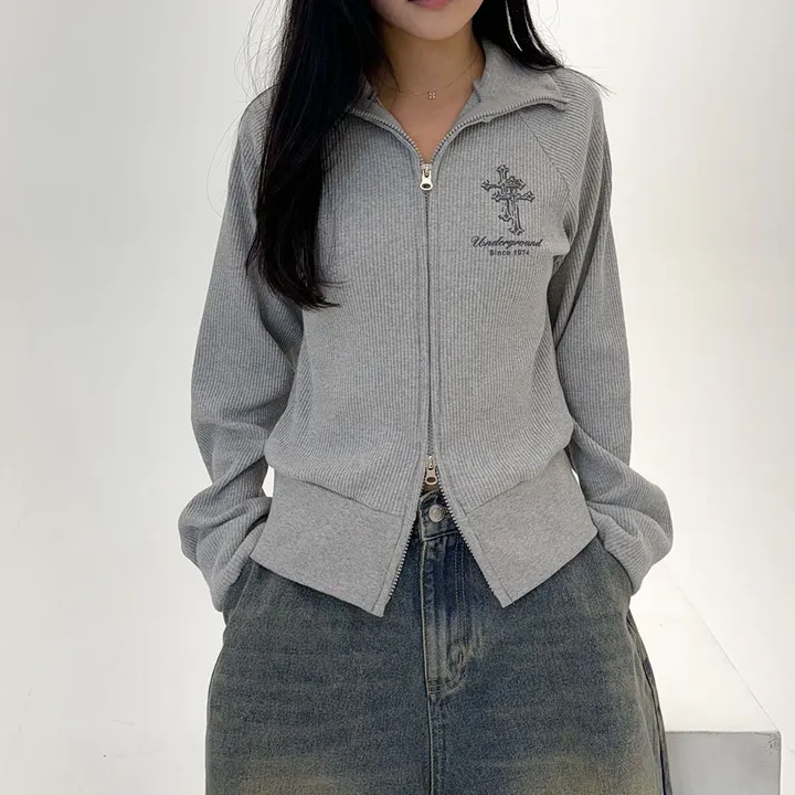 [말라핏/허리잘록] 세인트 골지 투웨이 집업 - 3color 상세 이미지 30