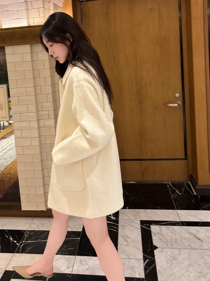 얼리버드 세일!![3COLOR/알파카8 모헤어12] 버터 모헤어 하프 핸드메이드코트 상세 이미지 16