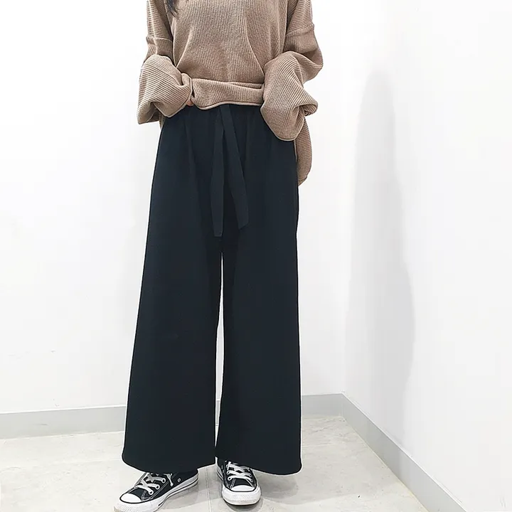 (55~99) 빅사이즈 오버핏 밴딩 와이드 팬츠 상세 이미지 11
