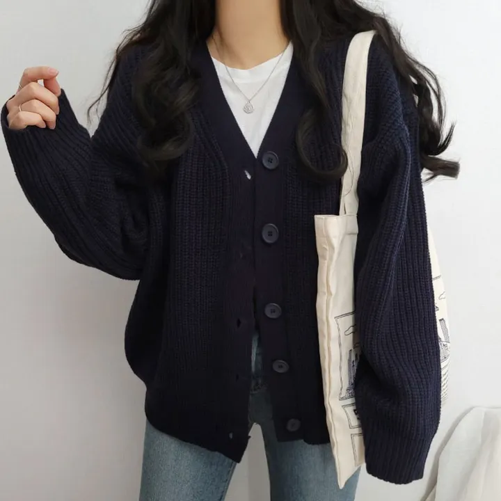 [봄가을/데일리핏] 러블리한 하찌 v넥 오버핏 가디건cd 상세 이미지 24
