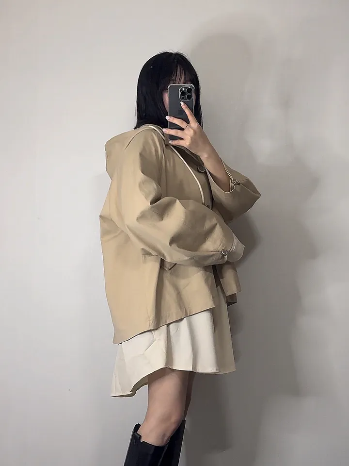 [🤍당일출고🤍/아방핏제대로2color/고퀄리티] 프리미엄 하프 후드 트렌치 야상 코트 자켓 상세 이미지 13