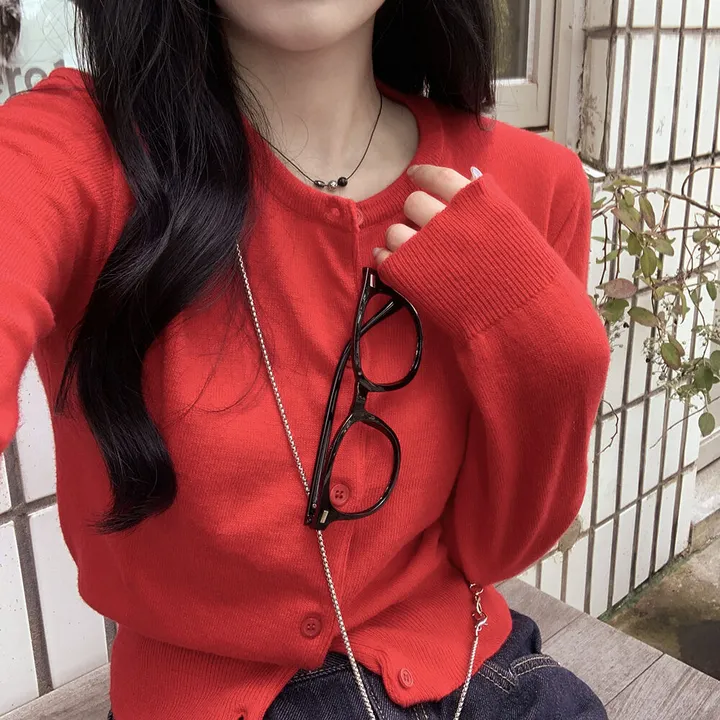 [청순힙✨기본가디건] 캐시미어 라운드 기본 크롭가디건 (11color) 상세 이미지 8