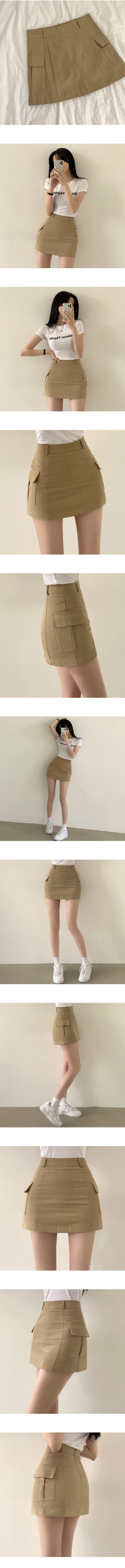 [속바지o/기장선택,2XL까지] Y2K감성! 하이웨스트 포켓 카고 미니스커트 (4color) 상세 이미지 2