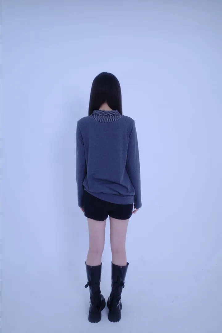 긴팔 티셔츠 모델 착용 이미지-S1L10
