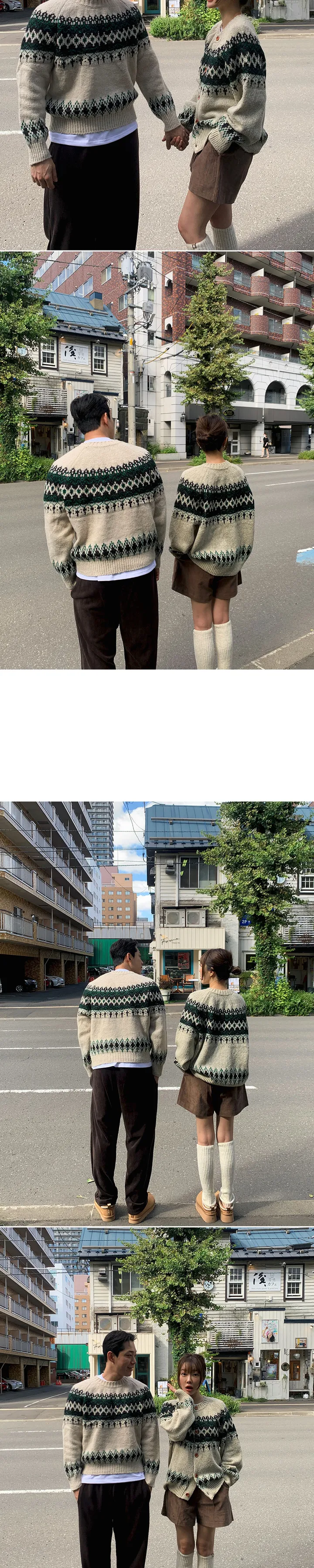 주문폭주🔥[니트&가디건/도톰포근] 슬란드 눈꽃 노르딕 오버핏 니트 가디건 상세 이미지 12