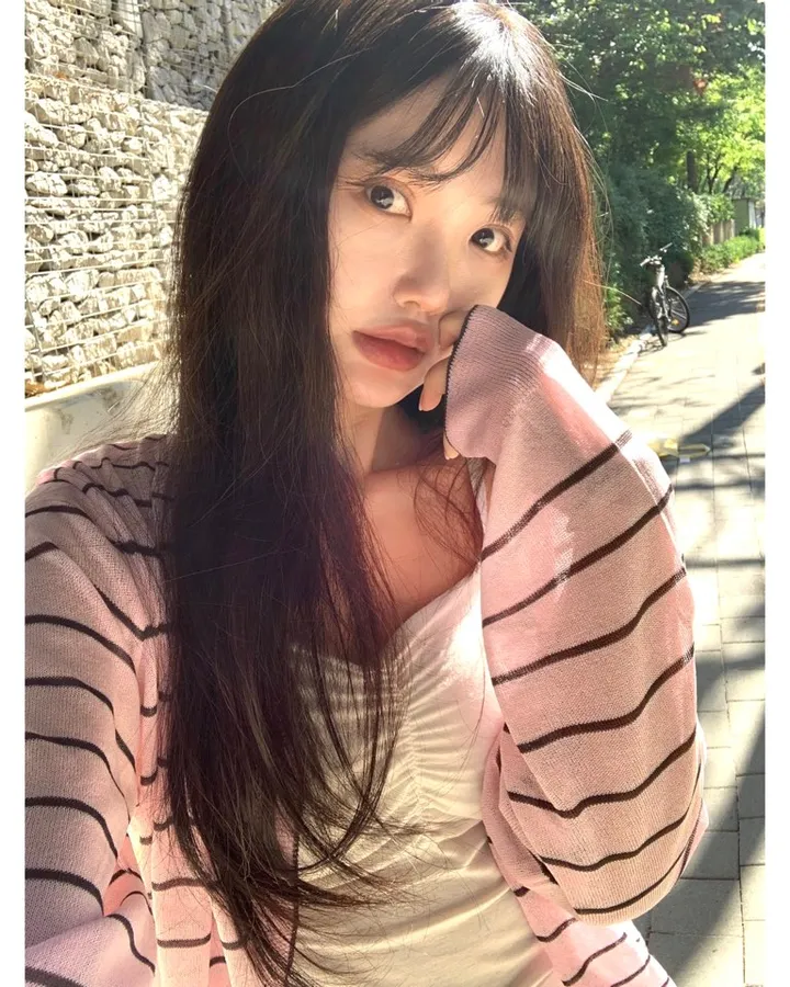 🍓크림딸기 스트라이프 단가라 여름 시스루 가디건 -4col 상세 이미지 11