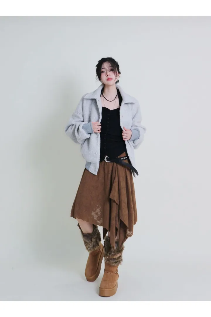 테디베어 테리 부클 바시티 봄버 자켓 상세 이미지 23
