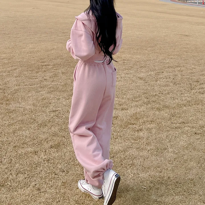 [MADE/허리잘록!][고퀄보장] 데이지 크롭 후드집업+롱 와이드팬츠 set 봄트레이닝 데일리추리닝 상세 이미지 28