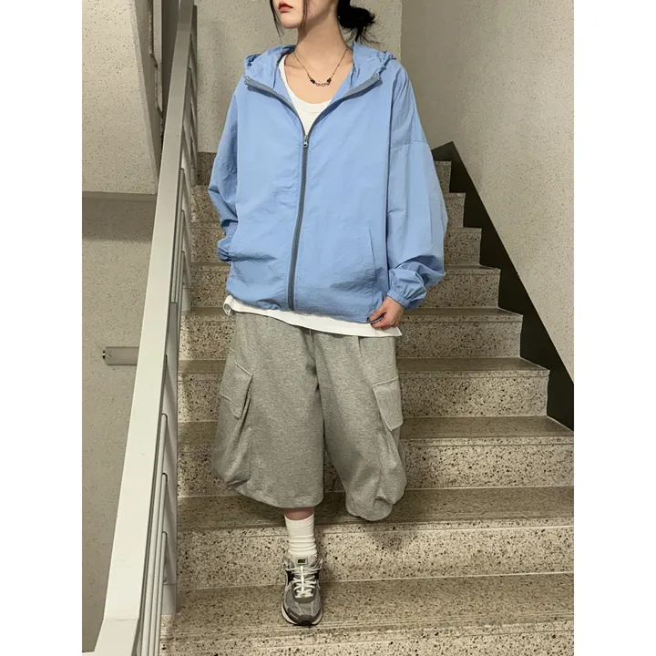 [UNISEX]마일드 루즈 스트링 빅 포켓 카고 버뮤다 드레이닝 와이드 트레이닝 팬츠(3color) 상세 이미지 8