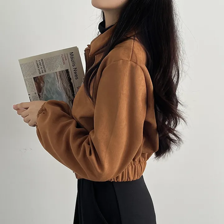 [봄재진행! *투웨이집업/빠른배송🤎스웨이드자켓,세무자켓,크롭아방핏 봄신상] 스웨이드투웨이점퍼 상세 이미지 5