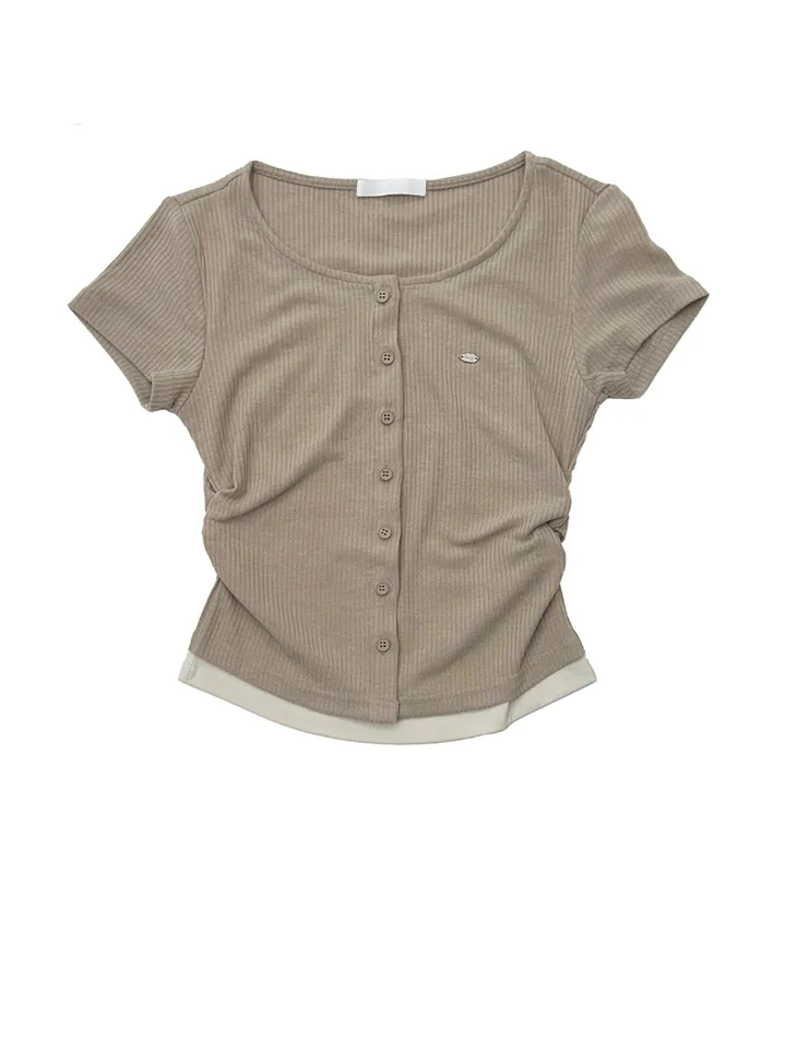 [25 SS신상🍀] Shirring Two Tone Layered Short NT 상세 이미지 8