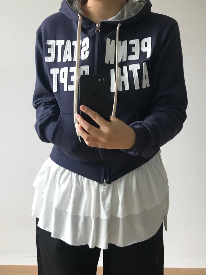 [투웨이] 뎁트 배색 반크롭 후드집업 상세 이미지 19