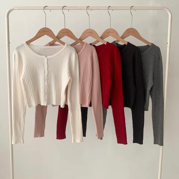 [고퀄❤️/데일리가디건] 프렌치 슬림핏 라운드 꽈배기 니트 긴팔 가디건 봄신상 간절기아우터 데일리템 레이어드 여리핏 5color 상세 이미지 20