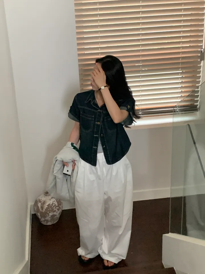 [여름자켓/데일리] 라이크 롤업 투포켓 반팔데님 자켓, 셔츠 - 3color 상세 이미지 10