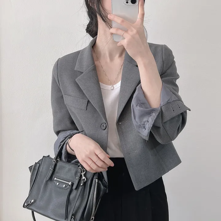 봄자켓*.* [패드없는, 퀄리티굿] 소매트임 크롭 자켓 상세 이미지 35