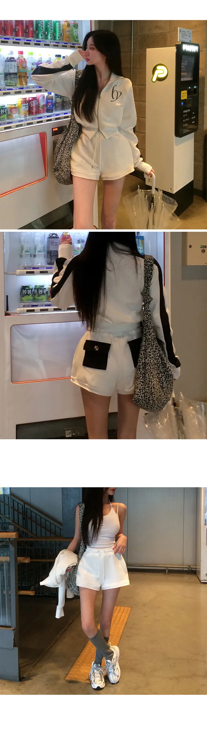 *부함x직각어깨핏[여름밤에도🖤] made 멜팅 배색 세미크롭 집업 상세 이미지 14