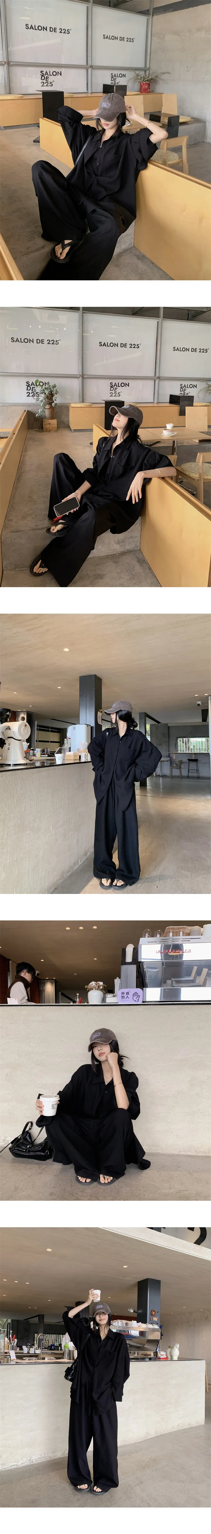 [강추❣️남여공용] 라보 루즈핏 셔츠+와이드팬츠 세트 상세 이미지 6
