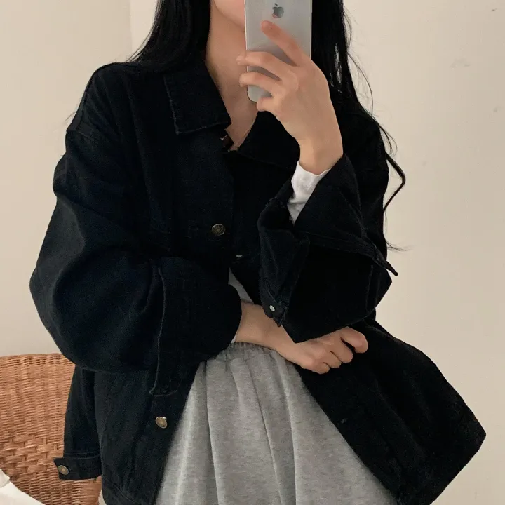 [빈티지/오버핏] 허쉬 봄,가을 루즈핏 흑청 면자켓;2col 상세 이미지 35