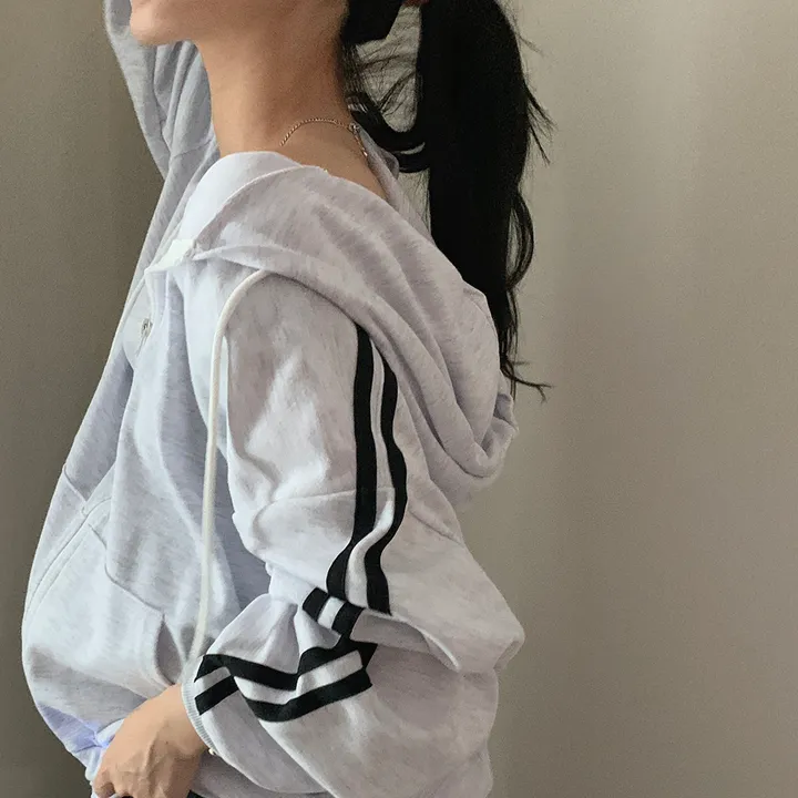 [루즈핏/꾸안꾸🖤] 키트 투라인 후드 집업 점퍼 상세 이미지 48