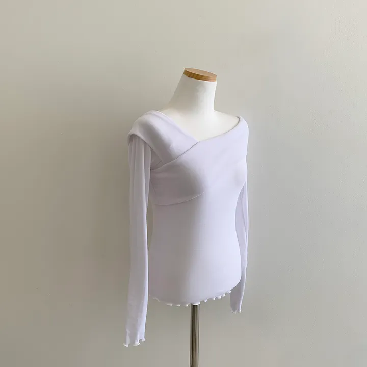 (여리글램핏ღ) 스윗 사선 오프숄더 긴팔 티셔츠 5color (S/S) 상세 이미지 37