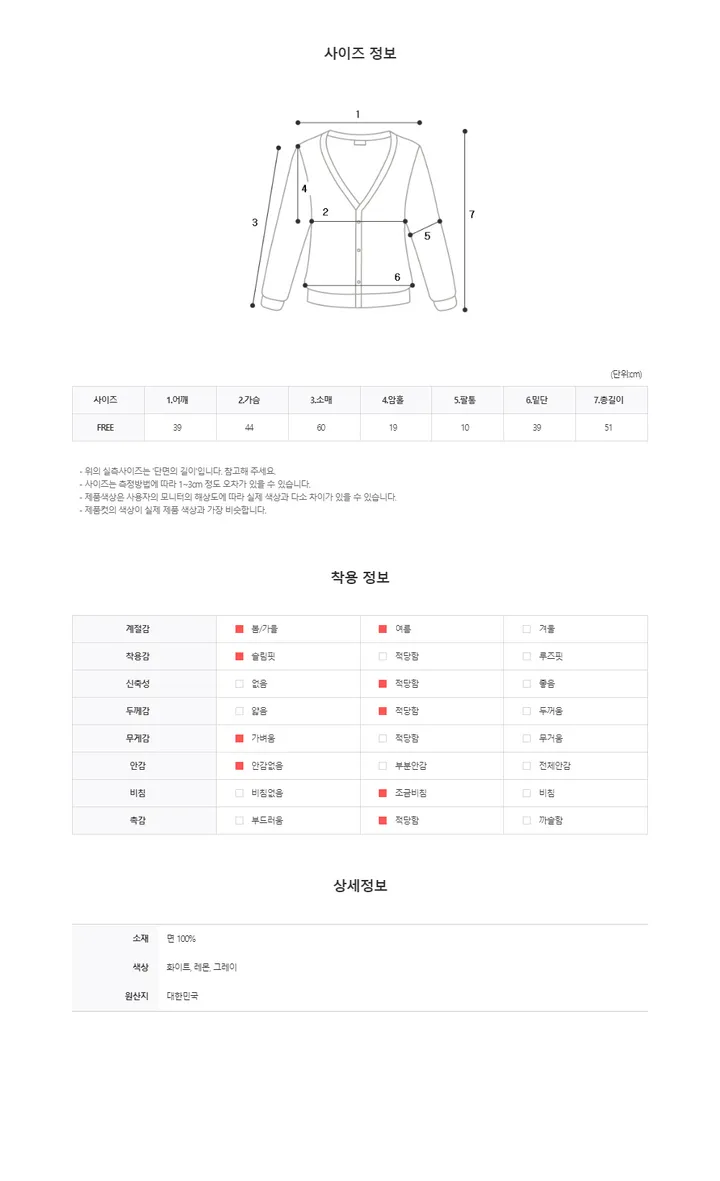 여리슬림💛 [팔뚝커버] 캔디 펀칭 가디건 상세 이미지 12