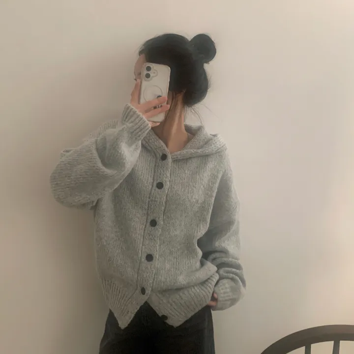 [후기보장*.*/루즈핏🤍] 보호본능, 아방핏 도톰 니트 후드가디건 - 5color 상세 이미지 13