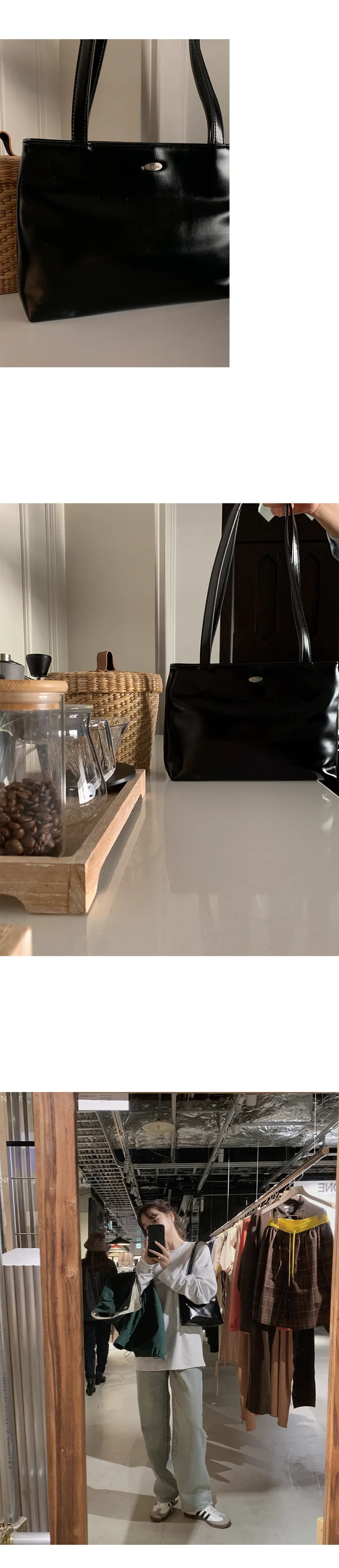 [🤎데일리/가벼움] #LENTO. Bazil Everyday bag  - 5 color (SLOWMADE/자체제작/비건레더/플레인/실버백/글로시) 상세 이미지 25