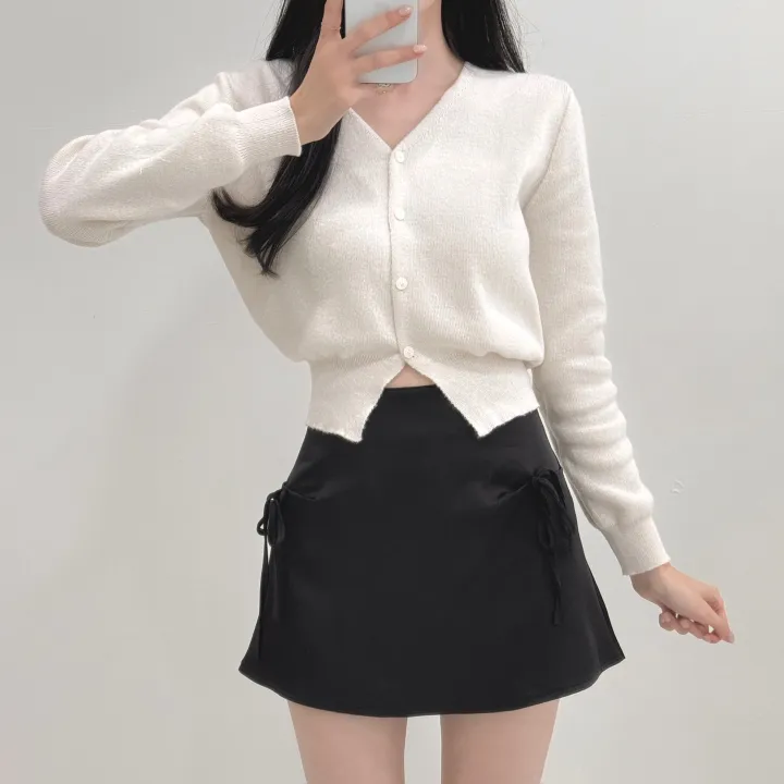 [허리잘록/예쁜핏🤍!] 스노이 브이넥 니트가디건 - 5color 상세 이미지 14