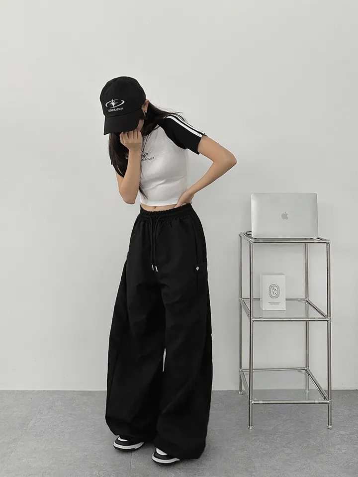 [사이드스냅🖤벌룬핏/나일론 2way스트링조절 비죠버튼 와이드팬츠] 비죠버튼벌룬와이드팬츠 상세 이미지 92