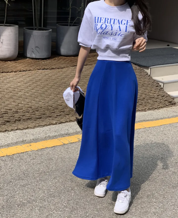 (자체제작/주문폭주~)헤리티지 맨투맨 롱 스커트 세트 상세 이미지 14