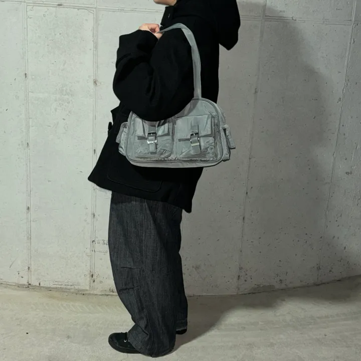 Unique pocket custom bag 나일론 포켓 데일리 숄더백 커스텀 가방 (2col,Black,Grey) 상세 이미지 16
