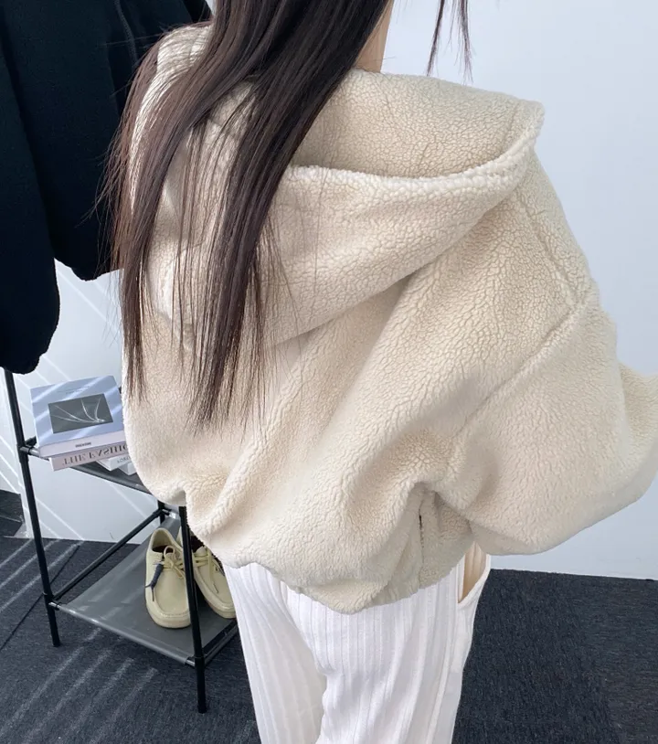 *아방핏후드집업* 뽀글이 후리스 플리스 후드집업 가을 겨울 아우터 집업 오버핏 상세 이미지 25