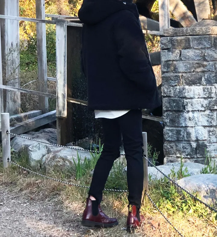 덤블 헤비 양털 패딩 오버핏 투웨이 스트링 후리스 뽀글이 후드 집업 자켓 점퍼 상세 이미지 63