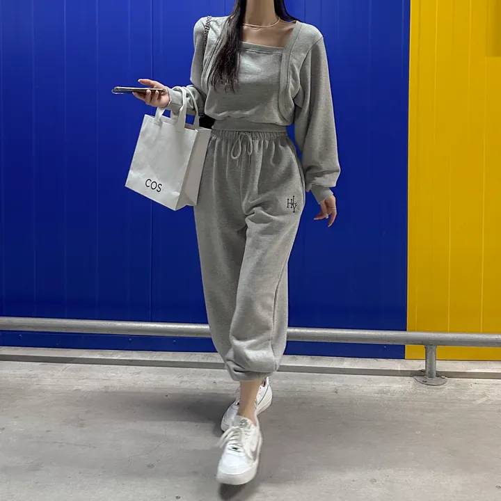 [8color/MADE] 하이퀄리티 웨하스 탄탄 와이드 조거팬츠 봄트레이닝 상세 이미지 185