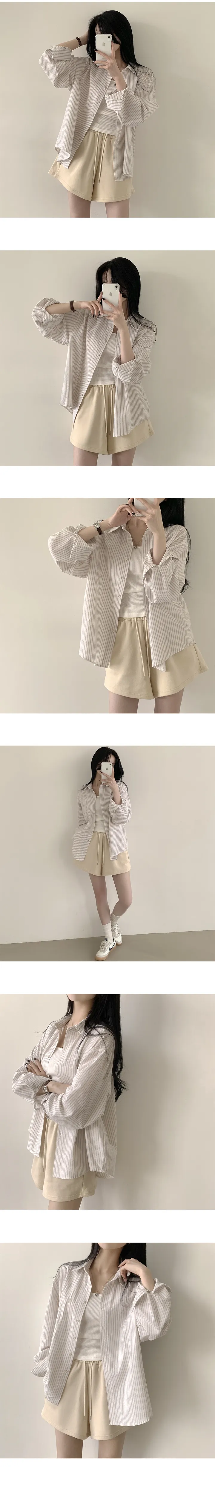 [여름까지!/살탐방지] 보호본능 오버핏, 클래식 스트라이프 박시 긴팔셔츠 (3color) 상세 이미지 2