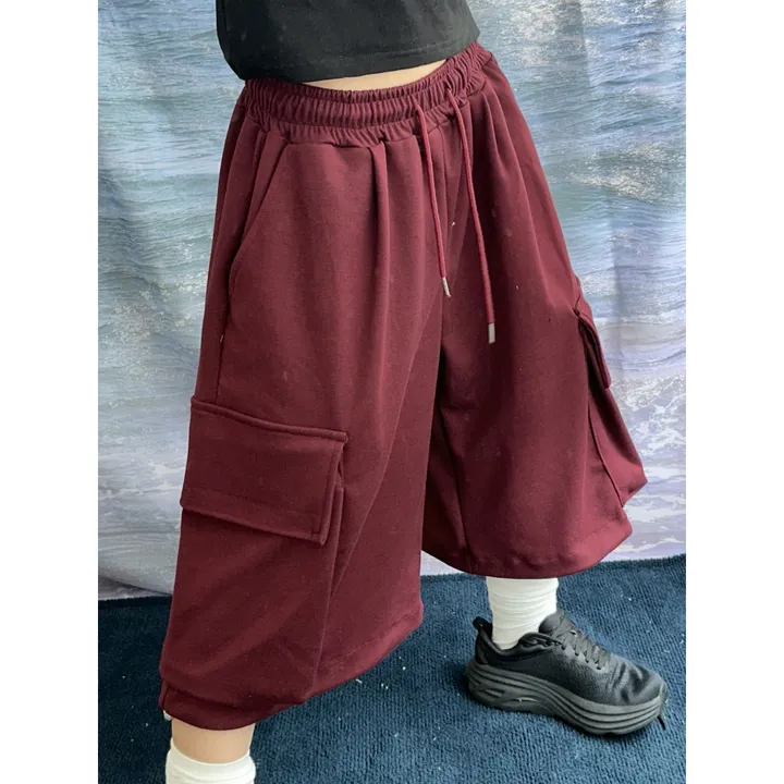 [UNISEX]마일드 루즈 스트링 빅 포켓 카고 버뮤다 드레이닝 와이드 트레이닝 팬츠(3color) 상세 이미지 12